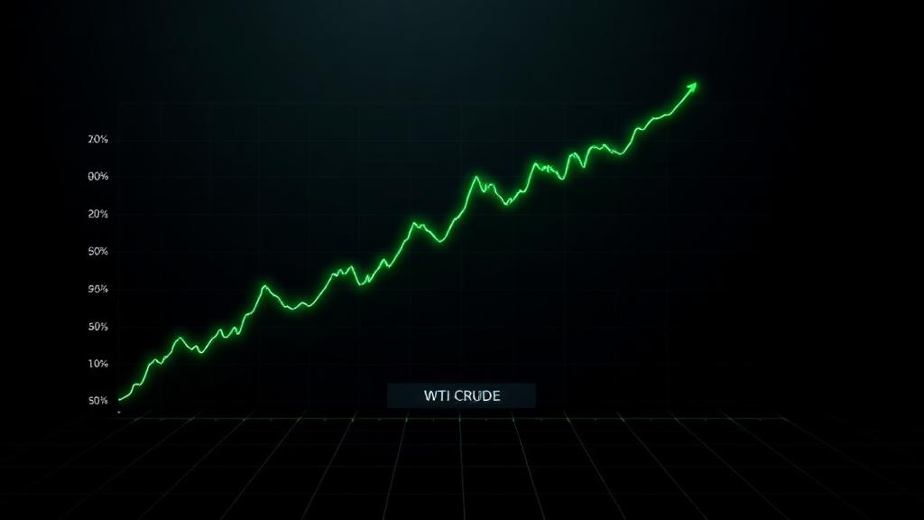 WTI crude oil price chart trending upward