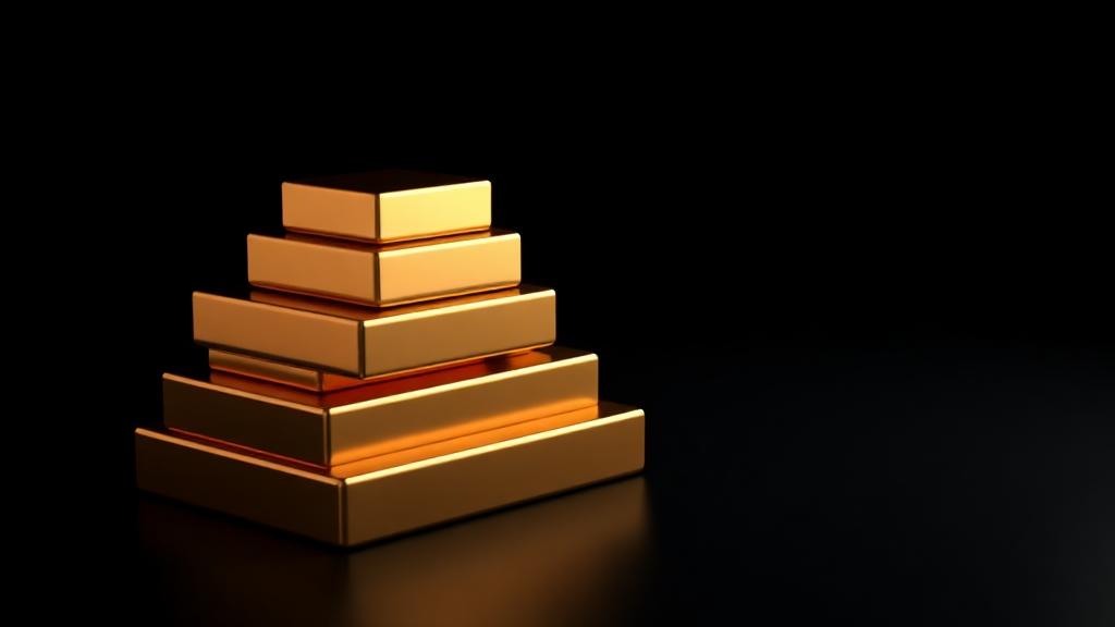 Stack of gold bars on a dark background